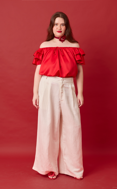 LUMEN TOP - RED SATIN