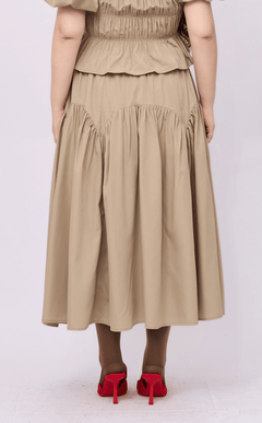 LIGAYA SKIRT - TAUPE POPLIN