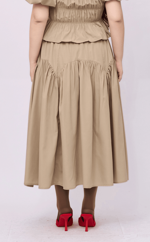 LIGAYA SKIRT - TAUPE POPLIN