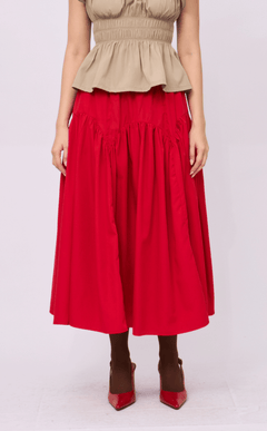 LIGAYA SKIRT - RED POPLIN