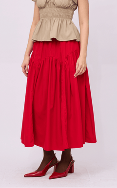 LIGAYA SKIRT - RED POPLIN