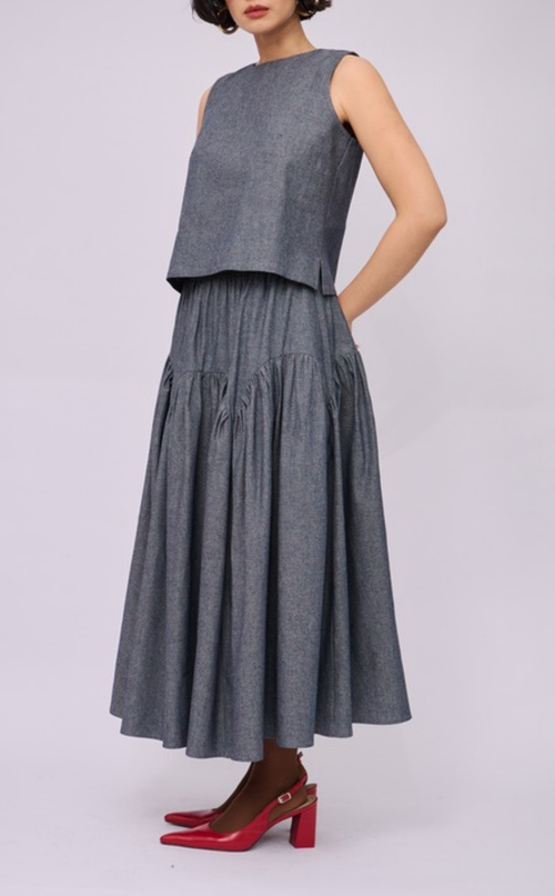LIGAYA SET - GRAY DENIM CHAMBRAY