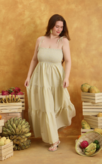 LILIANA MAXI DRESS - YELLOW MICRO PLAID Shop.TayoStudio