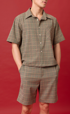 MANU SHORTS - HOUNDSTOOTH PLAID