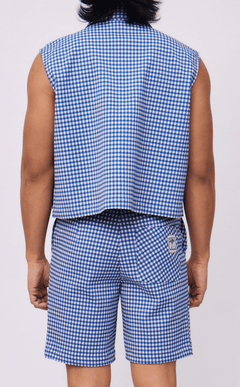 MANU SHORTS - BLUE GINGHAM 2