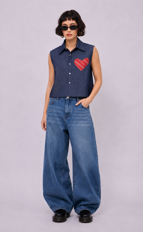 NANO SHIRT - DENIM WITH HEART