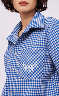 PINO TOP -  BLUE GINGHAM 2 w/ NOYPI EMBRO