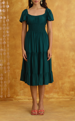 ODESSA MIDI DRESS - EMERALD Shop.TayoStudio