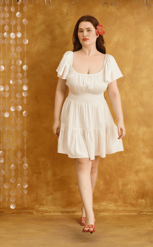 ODESSA MINI DRESS - OFF WHITE