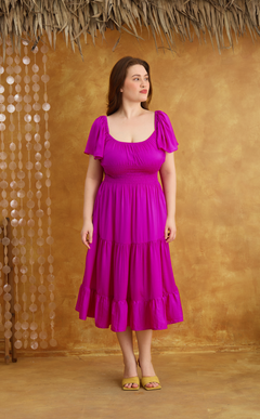 ODESSA MIDI DRESS - MAGENTA