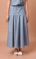 PACITA SKIRT - DENIM LINEN