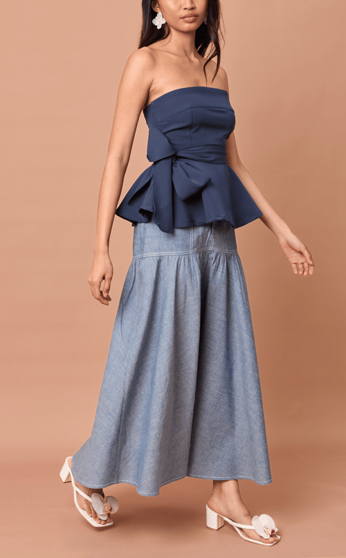 PACITA SKIRT - DENIM LINEN