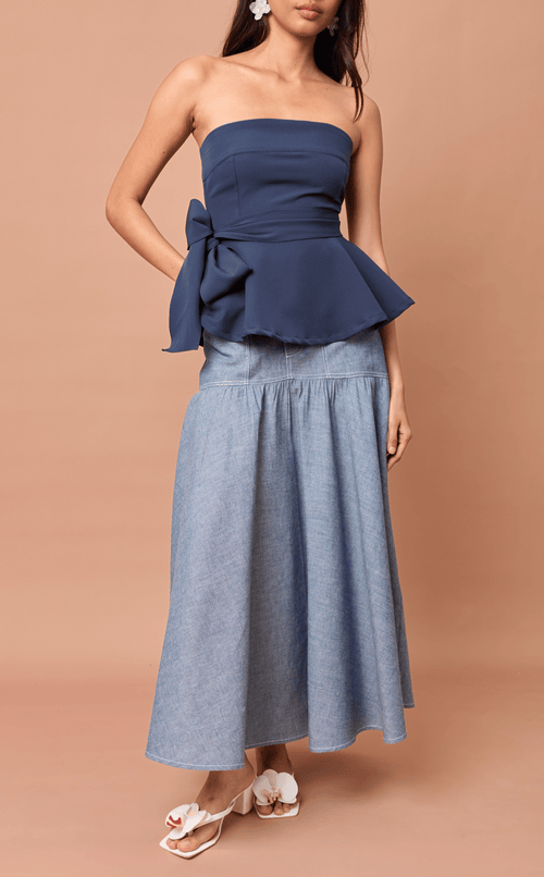 PACITA SKIRT - DENIM LINEN