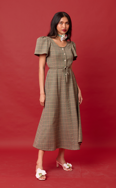 PALMA DRESS - HOUNDSTOOTH PLAID (PRE ORDER)
