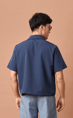 PINO TOP - NAVY BLUE w/ BAYANIHAN EMBRO