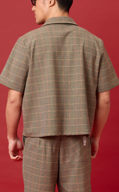 PINO TOP - HOUNDSTOOTH PLAID