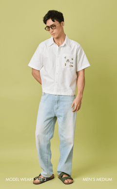 PINO TOP - WHITE OXFORD w/ BAYANIHAN EMBRO
