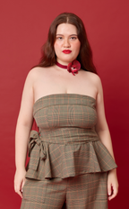 PLUMA TOP - HOUNDSTOOTH PLAID