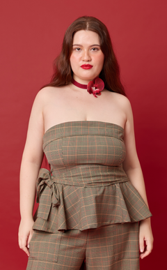 PLUMA TOP - HOUNDSTOOTH PLAID