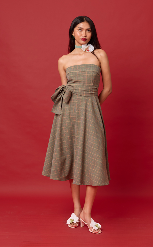 PLUMA DRESS - HOUNDSTOOTH PLAID (PRE ORDER)
