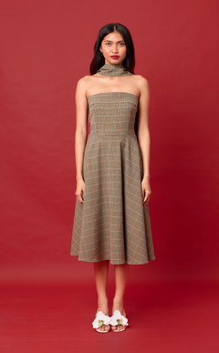 PLUMA DRESS - HOUNDSTOOTH PLAID (PRE ORDER)