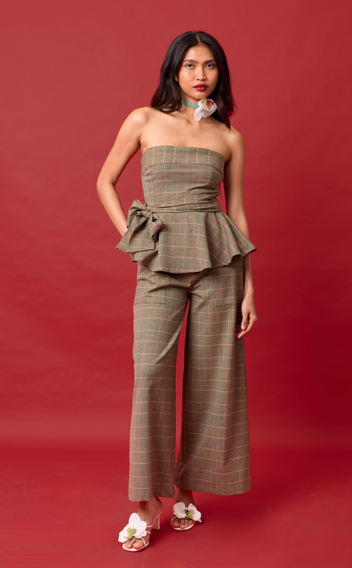 PLUMA TOP - HOUNDSTOOTH PLAID