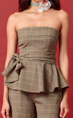 PLUMA TOP - HOUNDSTOOTH PLAID