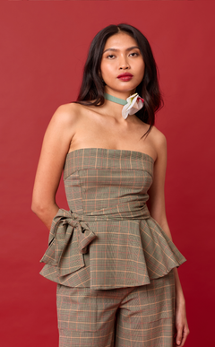 PLUMA TOP - HOUNDSTOOTH PLAID