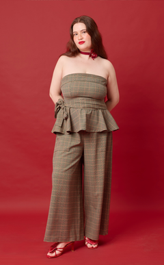 PLUMA TOP - HOUNDSTOOTH PLAID