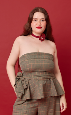 PLUMA TOP - HOUNDSTOOTH PLAID