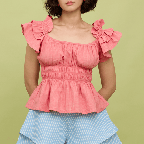 POPPY TOP - GRAPEFRUIT