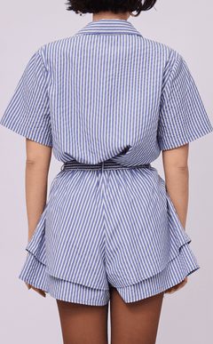 PINO TOP -  BLUE STRIPES SEERSUCKER