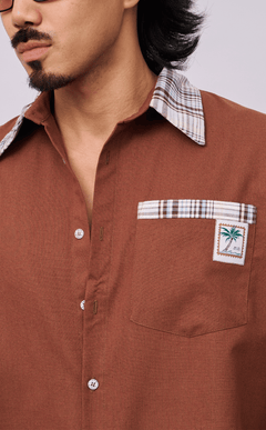 PINO TOP -  COMBI CHOCOLATE PLAID