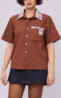 PINO TOP -  COMBI CHOCOLATE PLAID