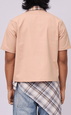PINO TOP -  COMBI NUDE PLAID