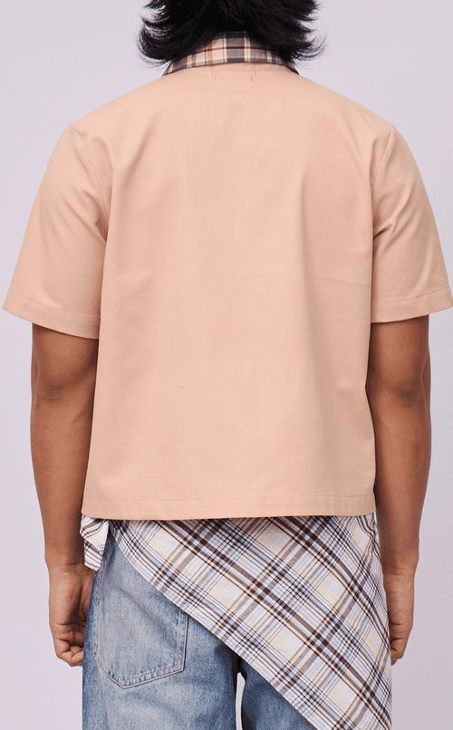 PINO TOP -  COMBI NUDE PLAID