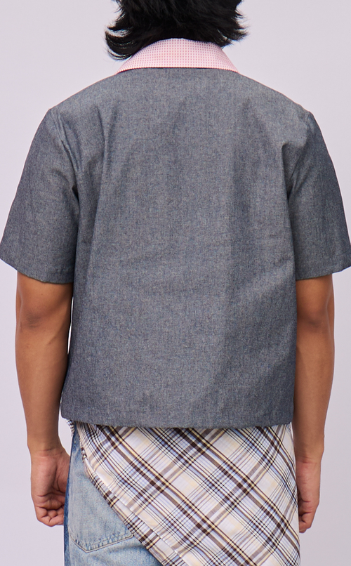 PINO TOP - GRAY DENIM CHAMBRAY HEART