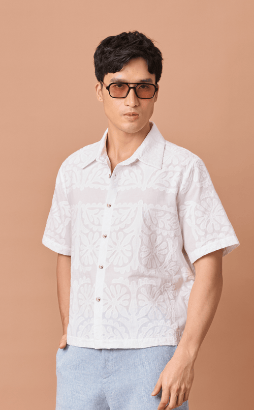 RAJA SHIRT - WHITE LACE
