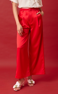 RANDY PANTS - RED SATIN
