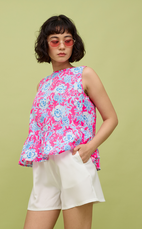 ROSANNA SET - NEON PINK-BLUE FLORAL