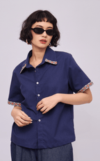RAJA SHIRT - NAVY BLUE LINEN