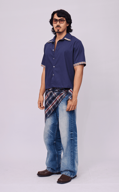 RAJA SHIRT - NAVY BLUE LINEN