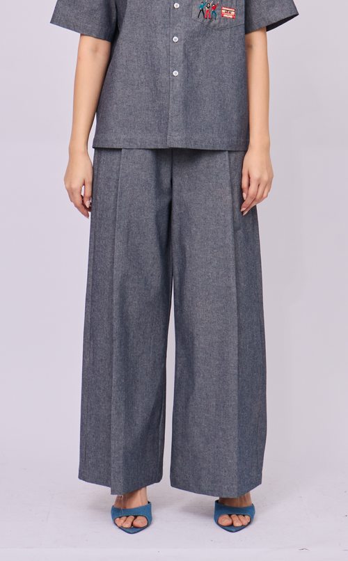 RANDY PANTS - GRAY DENIM CHAMBRAY