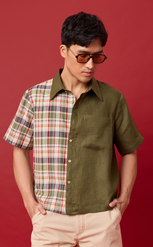 SULTAN SHIRT - OLIVE PLAID