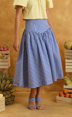 JOSEFA SKIRT - NAVY BLUE GINGHAM (PRE-ORDER)