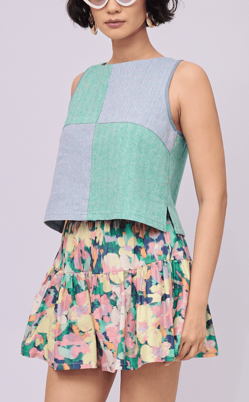 STACY SKORT - PASTEL ABSTRACT