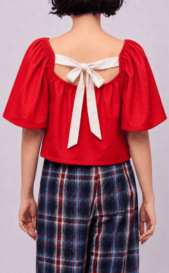 VANIA TOP - RED JACQUARD