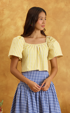 VANIA TOP - YELLOW GINGHAM Shop.TayoStudio