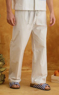 ZION PANTS - WHITE NAUTICAL STRIPES Shop.TayoStudio